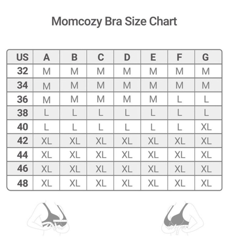 Momcozy Pumping Nursing Bra Women Size XL Black New Zip Front Hands Free - Picture 5 of 9